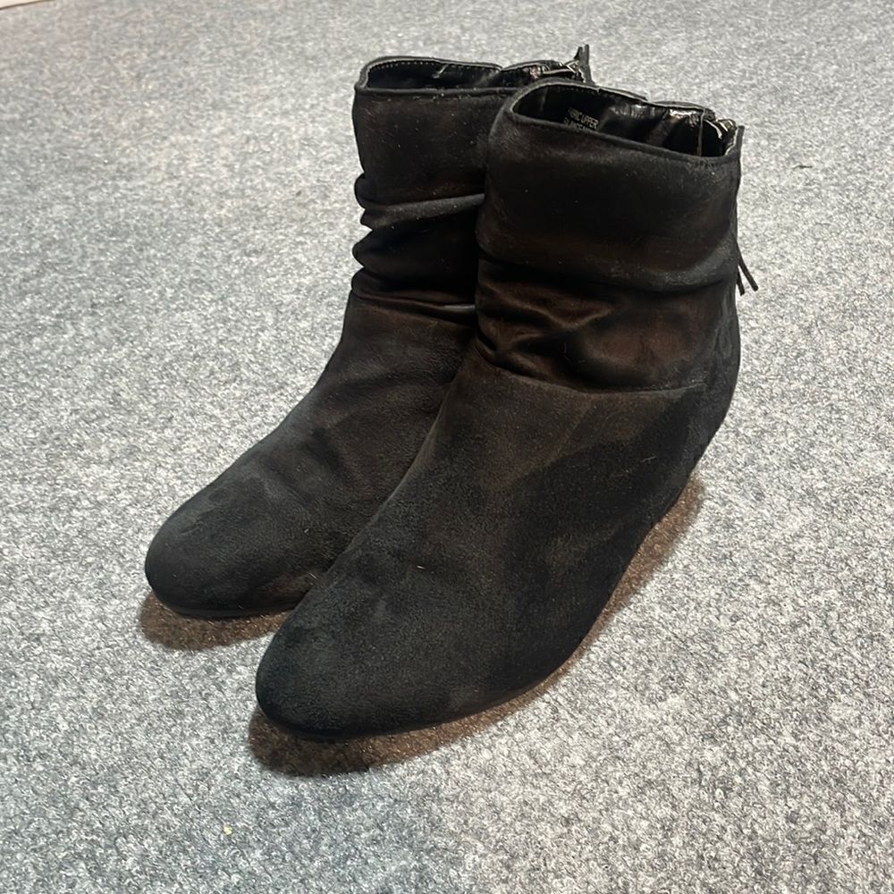 Diba Black Suede Ankle Booties